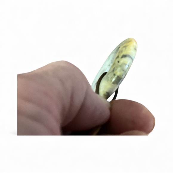 Crazy Lace Agate Pi Disc Donut Pendant on Brown Leather Cord - Picture 5 of 16